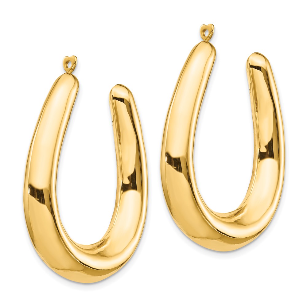 14k Polished Hollow Hoop Earring Jackets