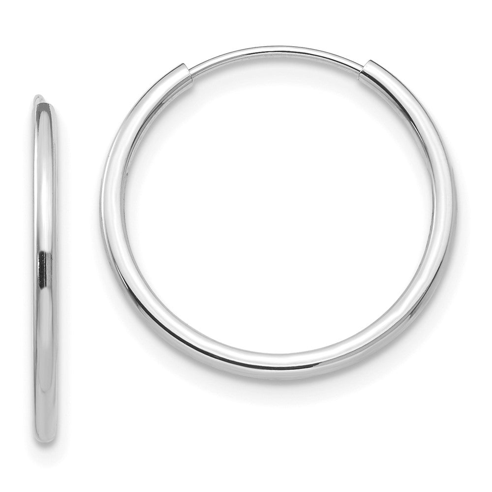 14k White Gold Madi K Endless Hoop 3 Pair Earring Set