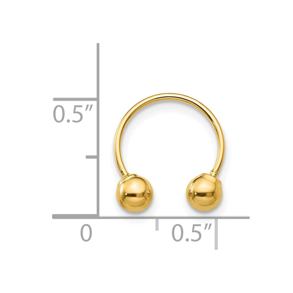 14k Madi K Single Beaded Half Hoop Screwback Earring