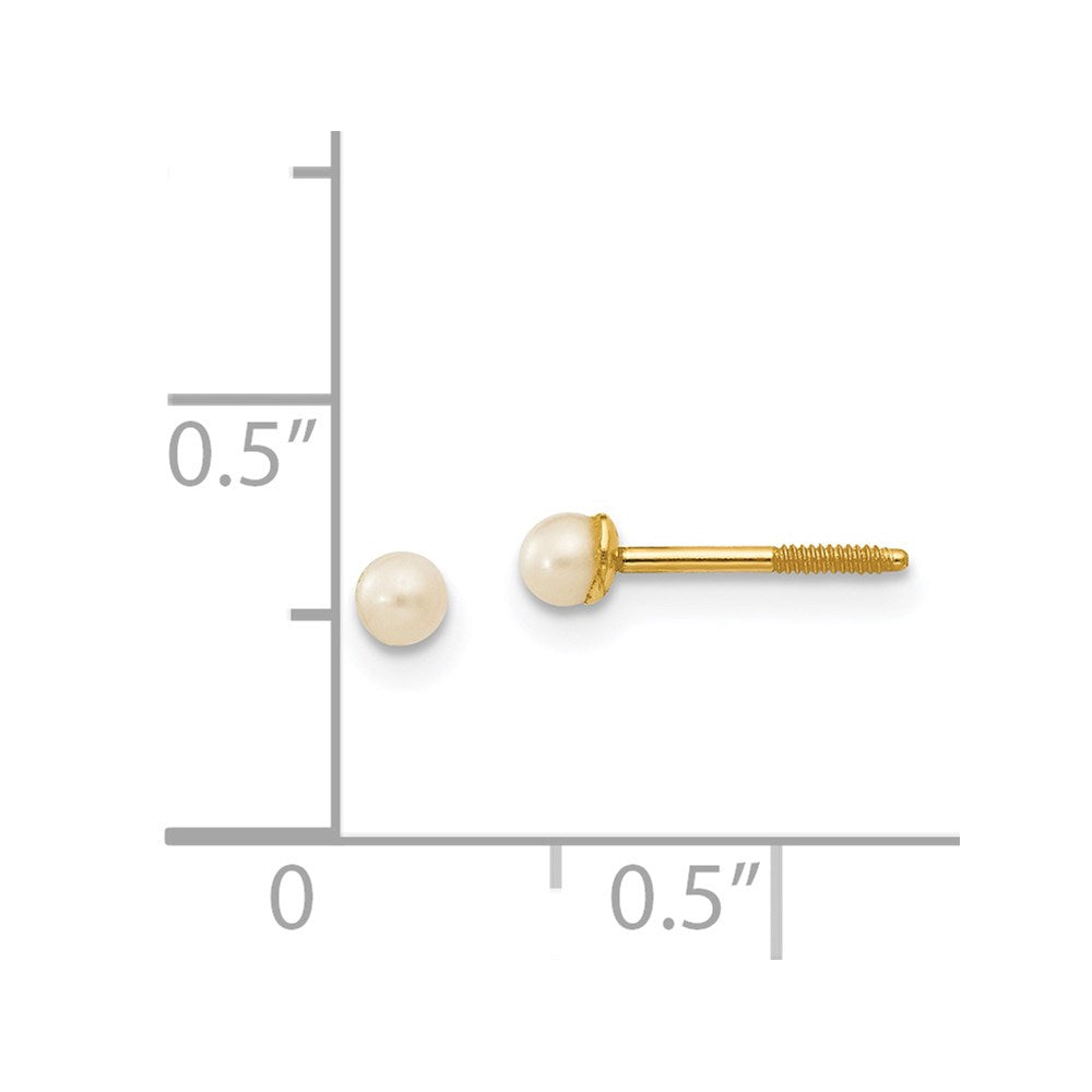 14k Madi K 2-3mm Button Freshwater Cultured Pearl Screwback Post Earrings