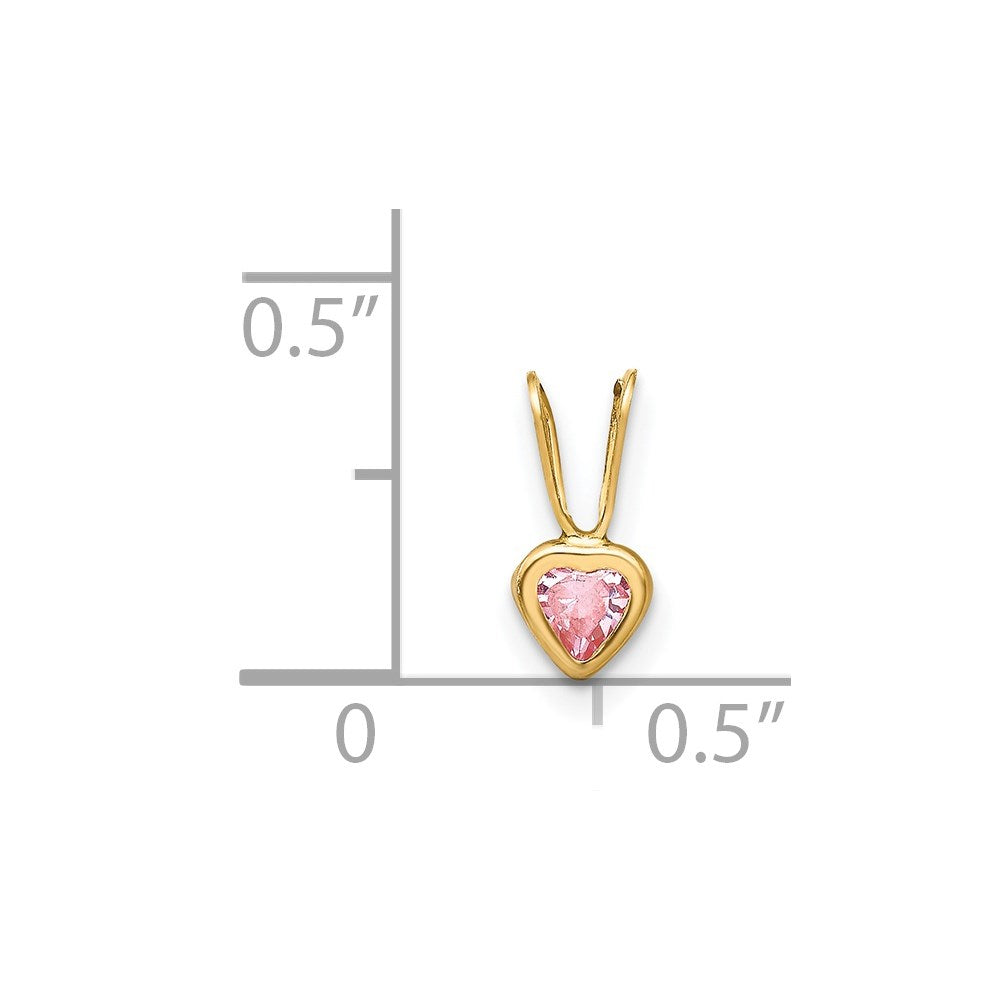 14k Madi K Pink CZ Heart Pendant