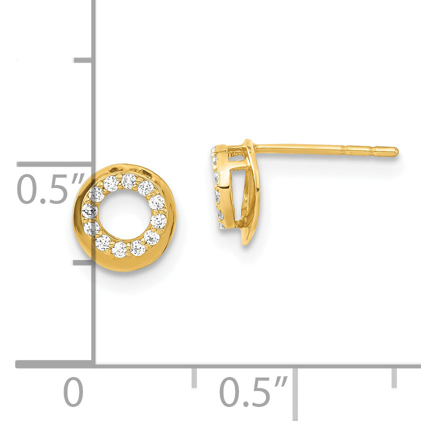 14Ky Madi K Childrens Cz Circle Post Earrings