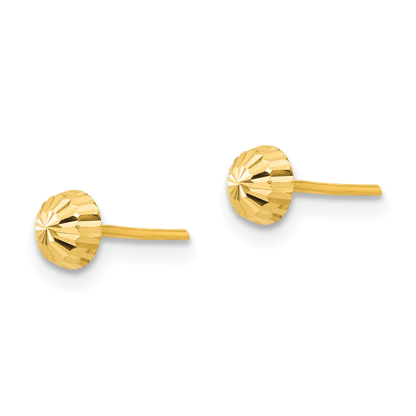 14k Madi K Diamond Cut 4mm Half-Ball Post Earrings