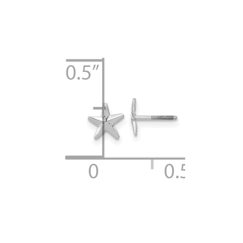 14k White Gold Madi K Screwback Star Post Earrings