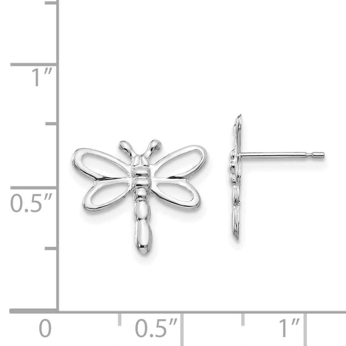 14k White Gold Madi K Polished Dragonfly Earrings