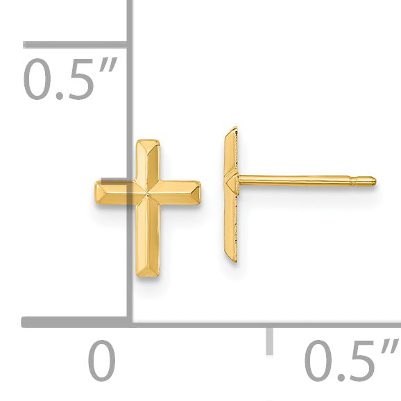 14k Madi K Polished 3D Cross Post Earrings