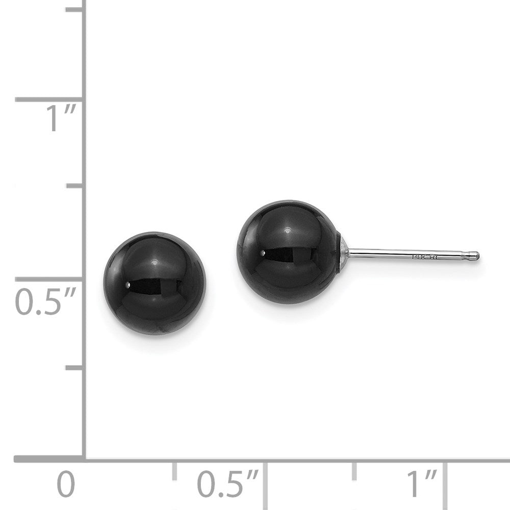 14k White Gold Madi K Onyx Bead Earrings