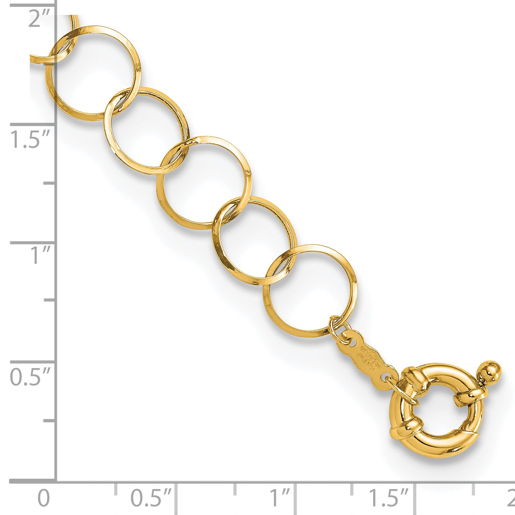 14K Polished Circle Chain 7.5 inch Bracelet