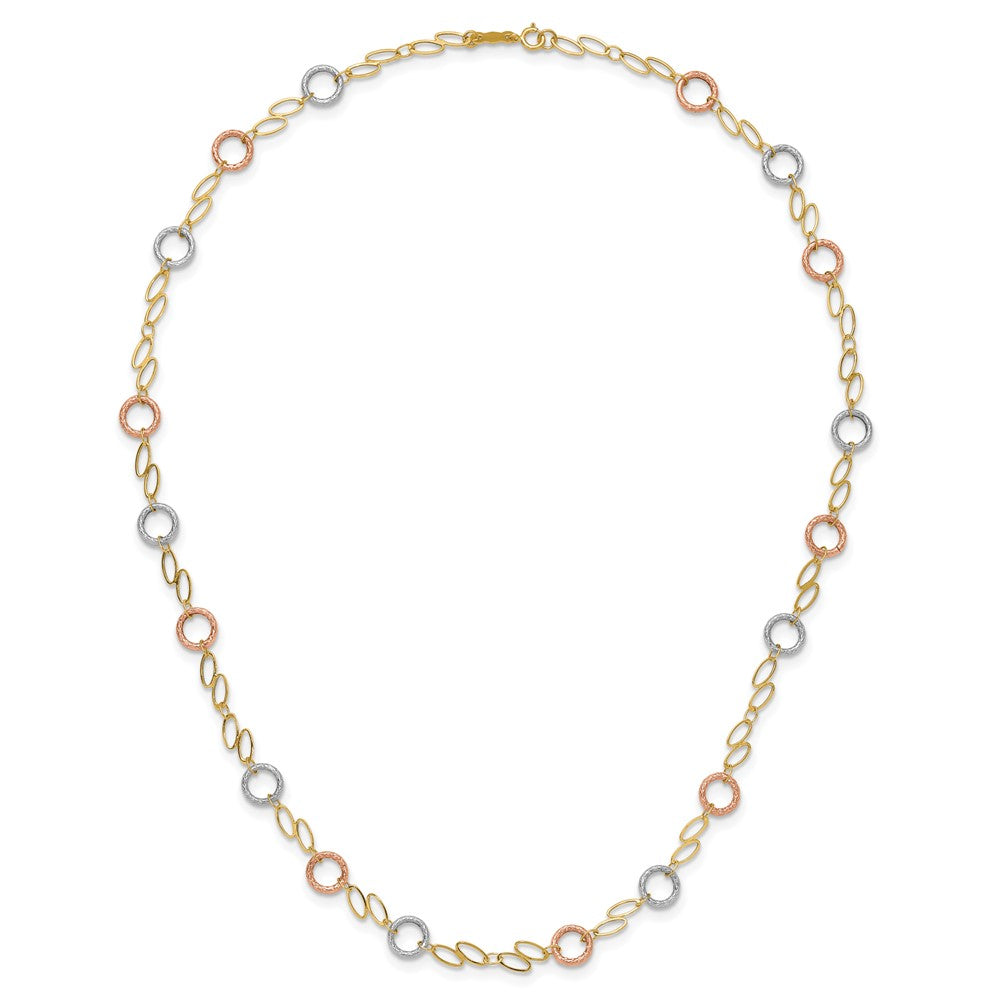 14k Tri-color Circles Necklace