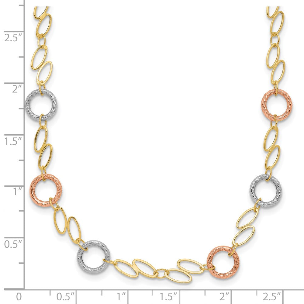 14k Tri-color Circles Necklace