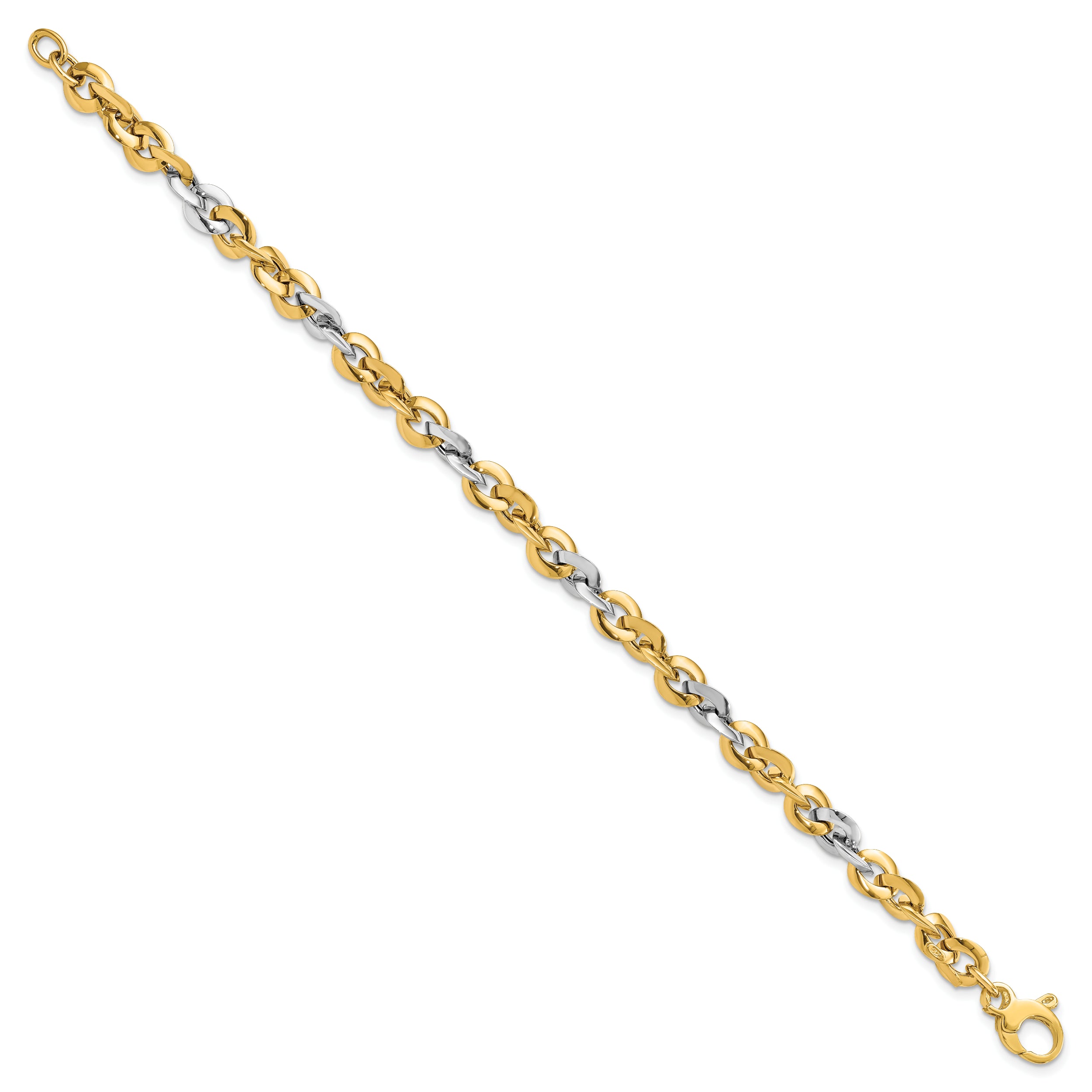 14K Two-Tone Polished Bracelet