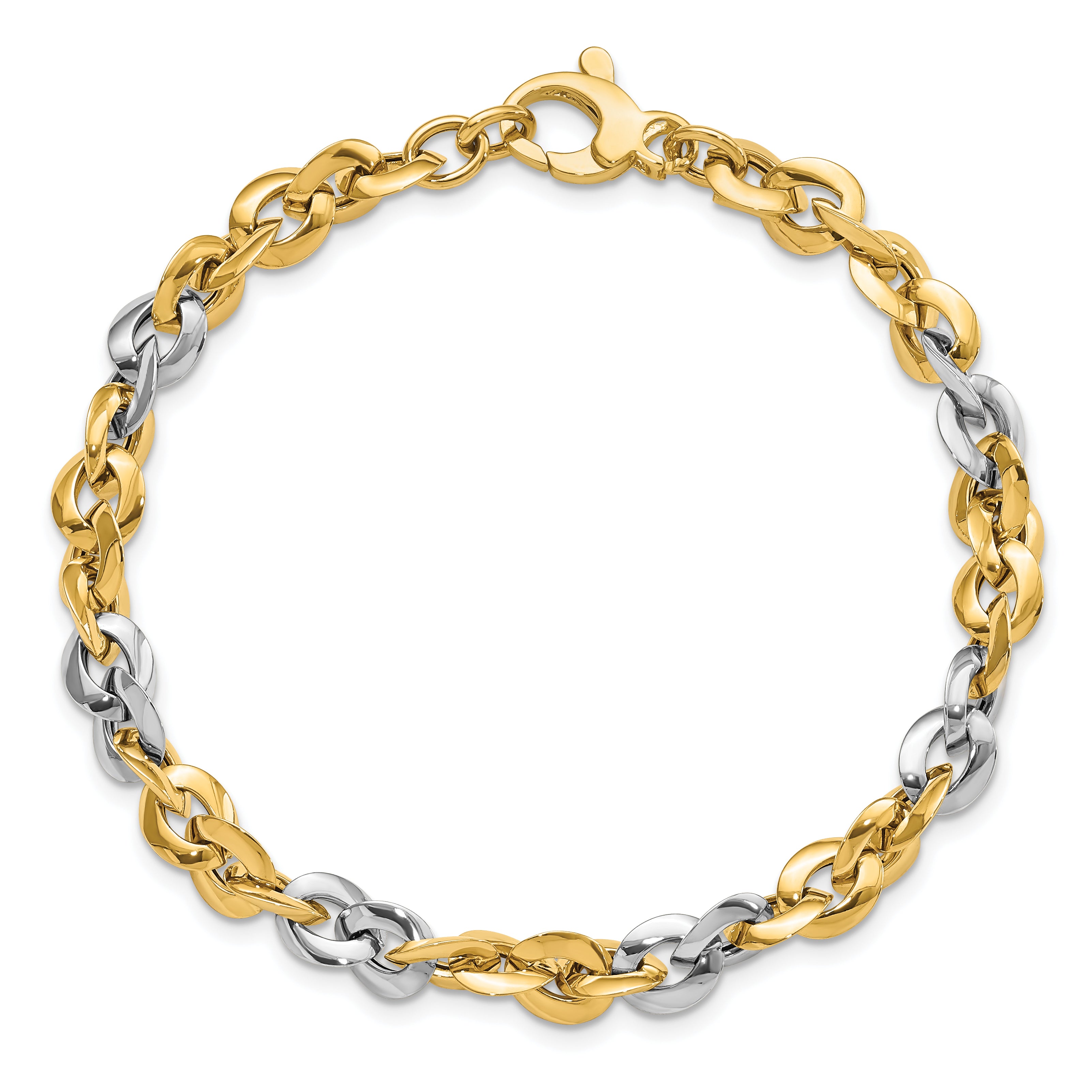 14K Two-Tone Polished Bracelet