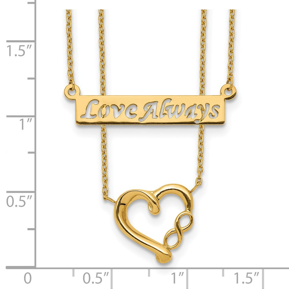 14k Two-Strand Polished Love Always Heart Necklace