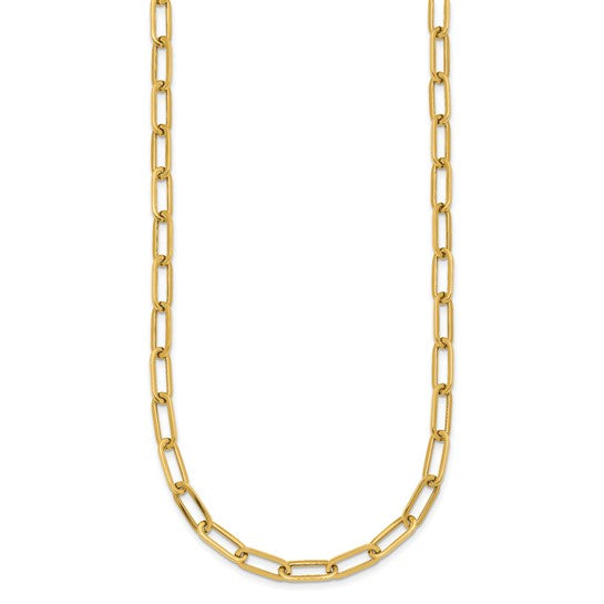 14K 5Mm Paper Clip Chain Necklace 22 Inches