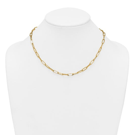 14K 5Mm Paper Clip Chain Necklace 22 Inches