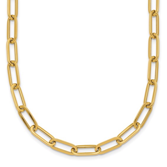 14K 5Mm Paper Clip Chain Necklace 22 Inches