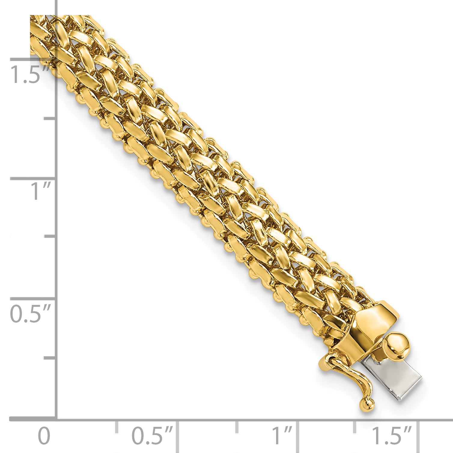 14K 7.25In 6.75Mm Polished Mesh Bracelet