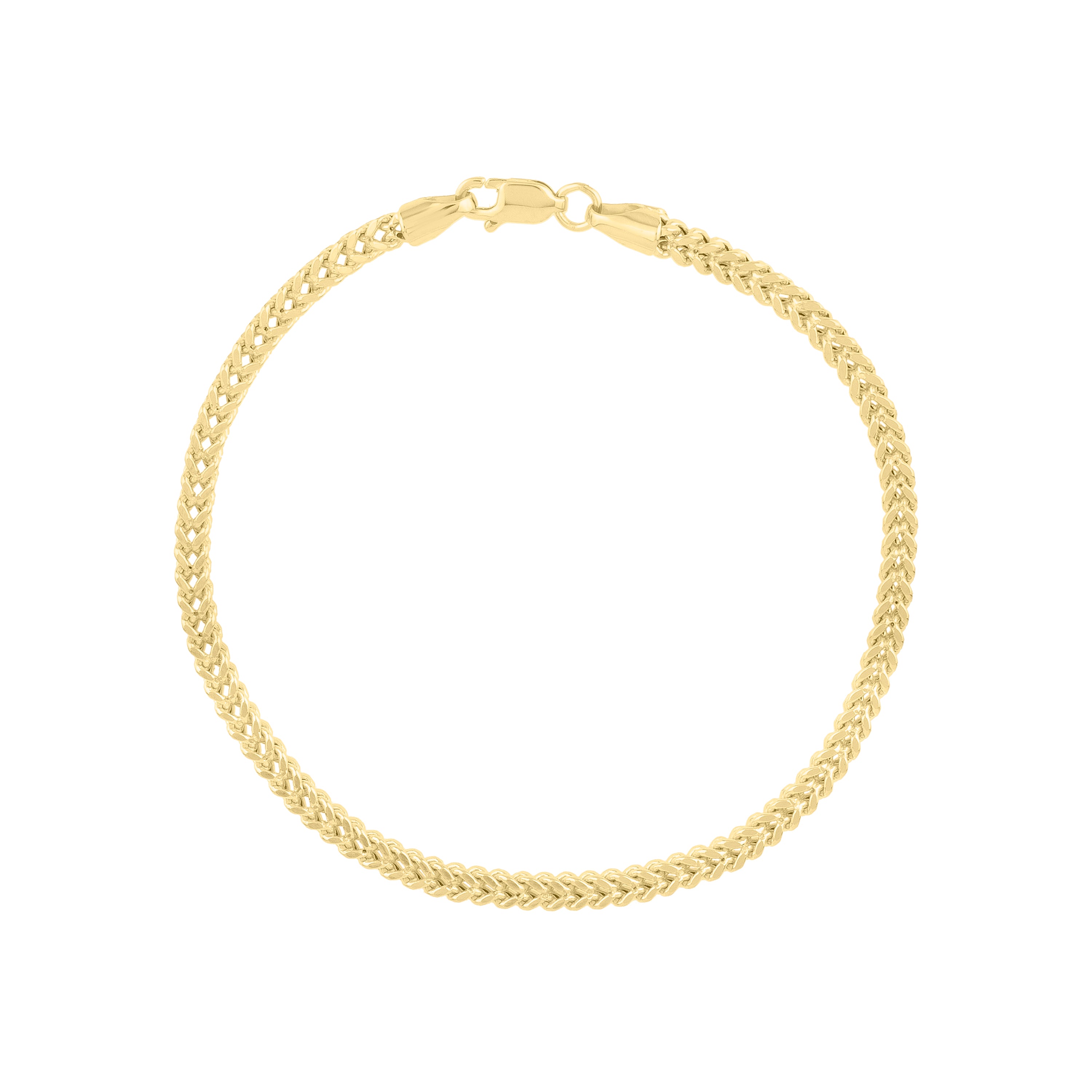 14K Yellow Gold 3mm Semi-Solid Square Franco 24" Chain with Lobster Lock