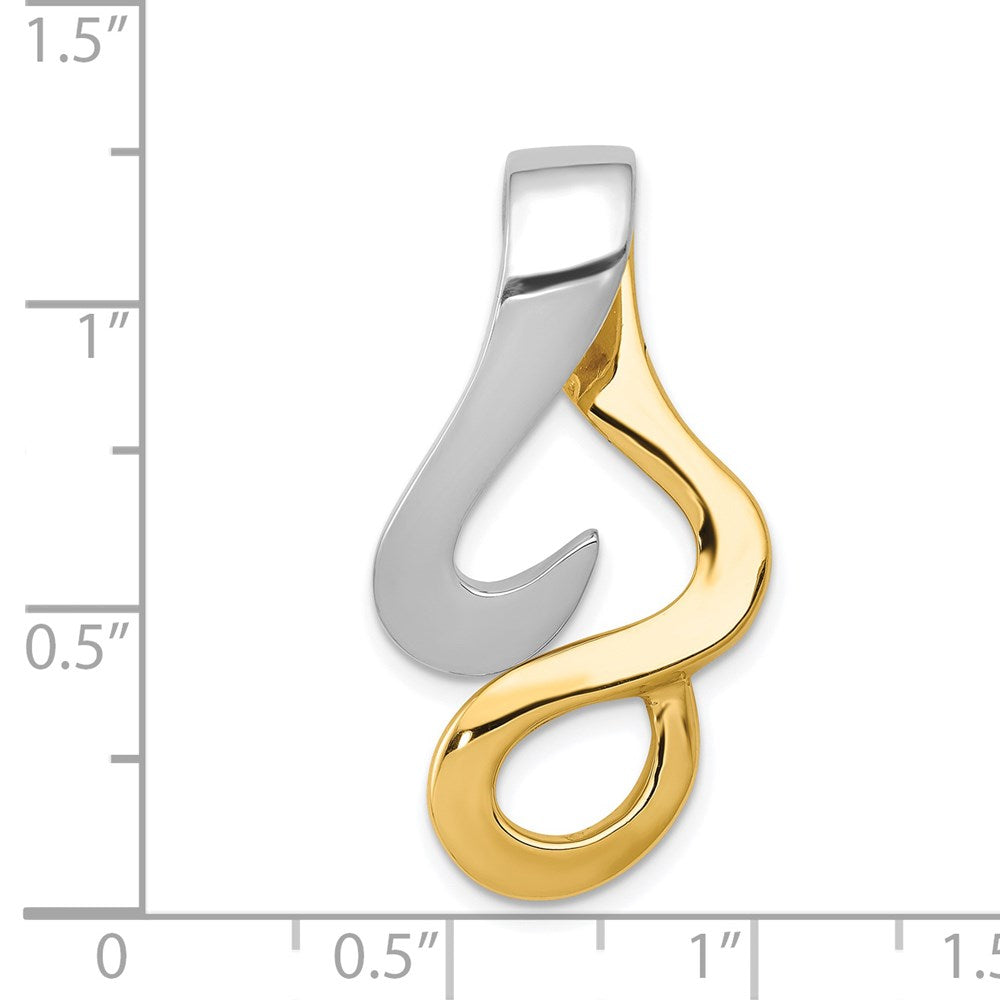 14k Two-Tone Reversible Fancy Omega Slide