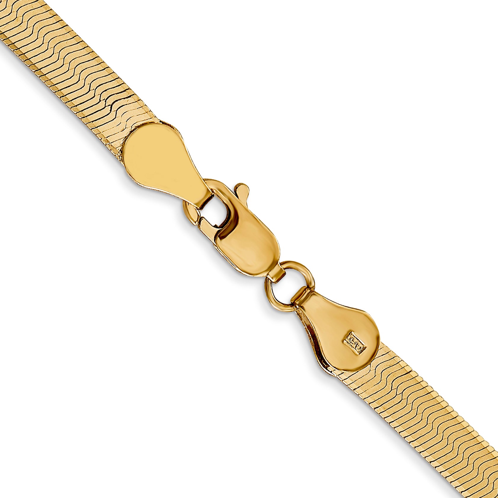 14K 30 Inch 4Mm Silky Herringbone With Lobster Clasp Chain
