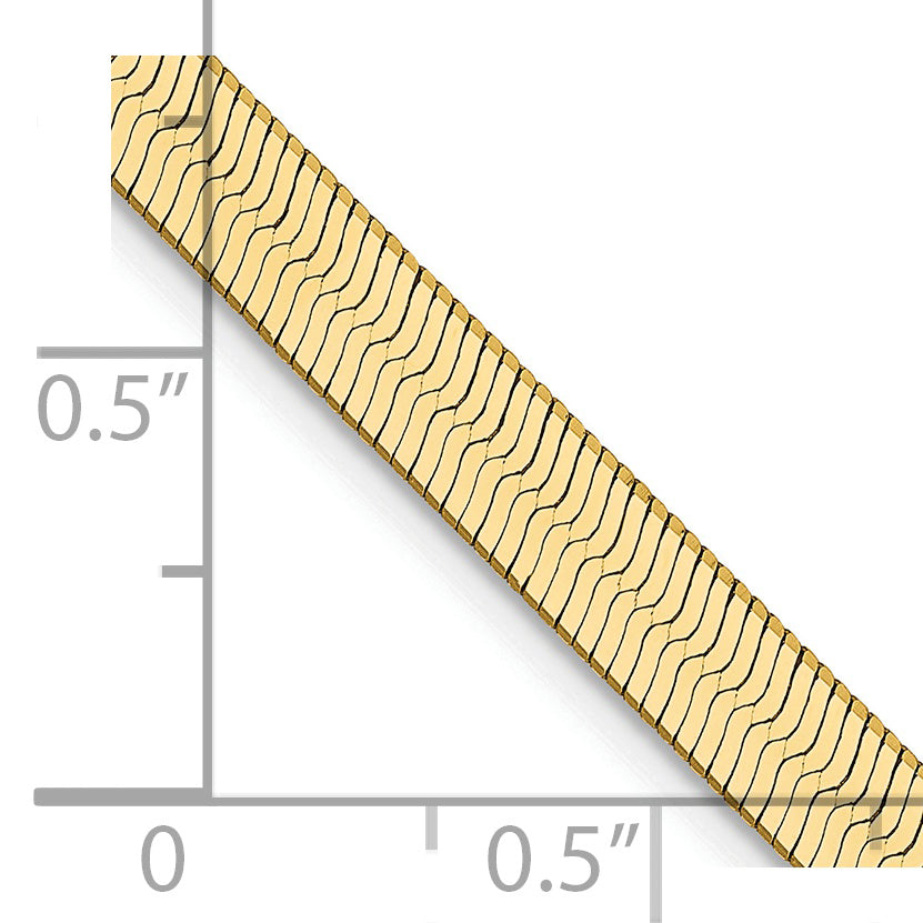 14K 24 Inch 4Mm Silky Herringbone With Lobster Clasp Chain