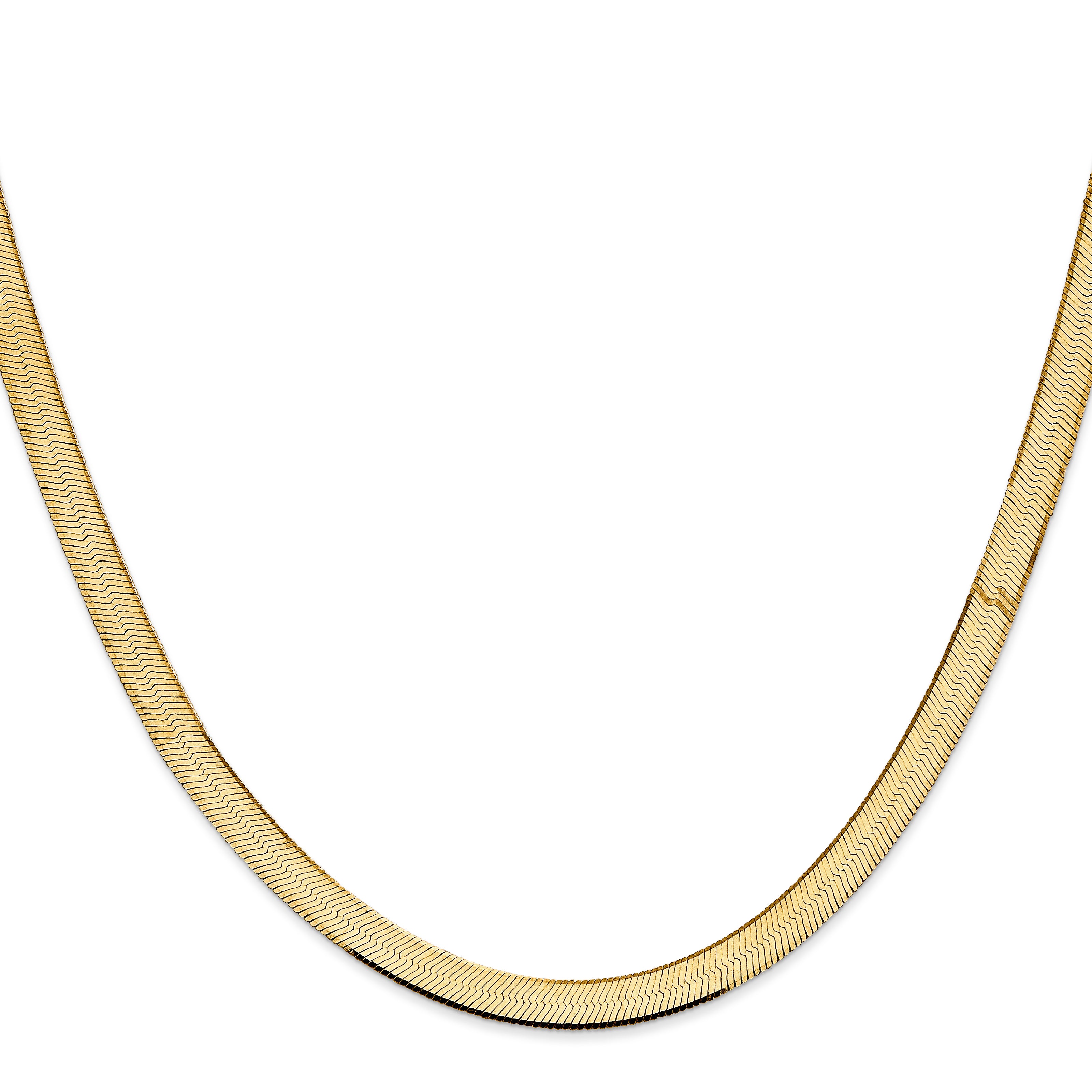 14K 18 Inch 5.5Mm Silky Herringbone With Lobster Clasp Chain