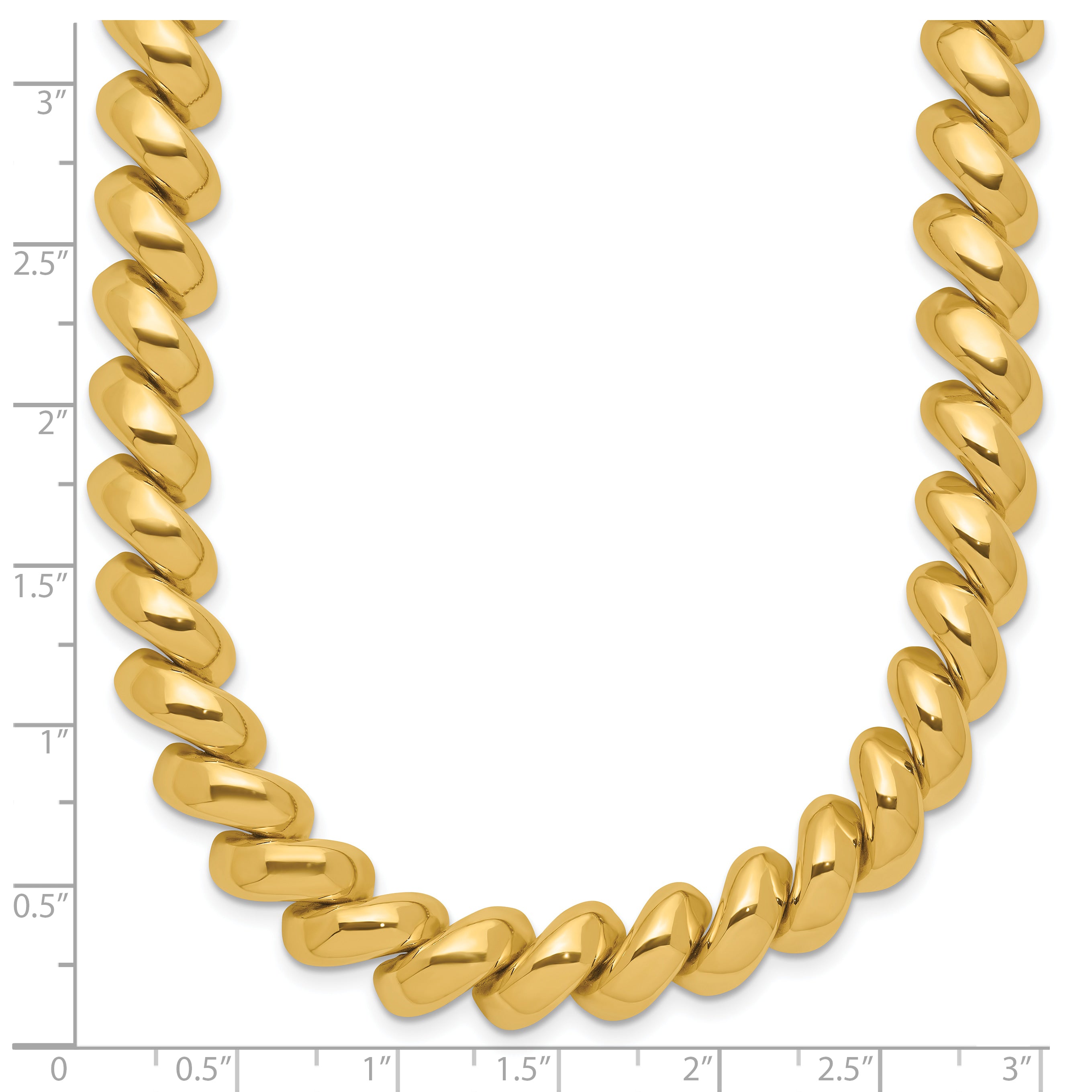 14k Polished 10mm 17 inch San Marco Necklace