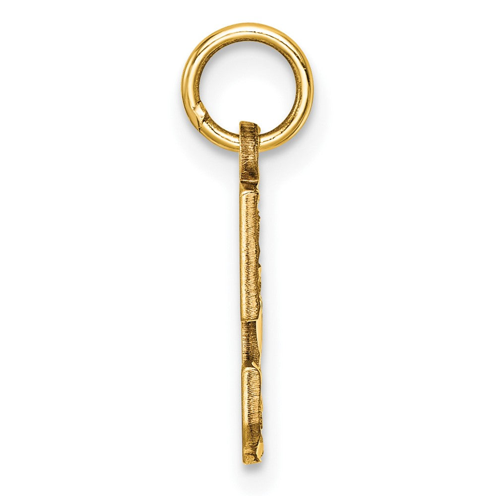 14k Small Brushed Diamond-cut Number 5 Charm