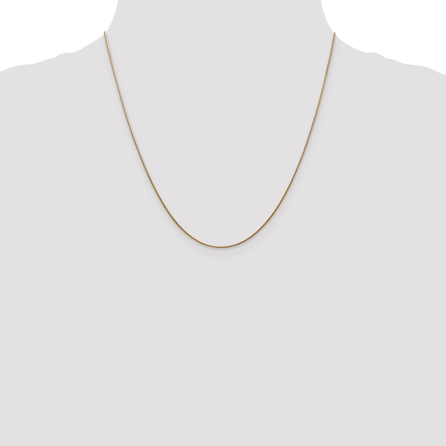 14K 20 Inch .8Mm Round Snake With Lobster Clasp Chain