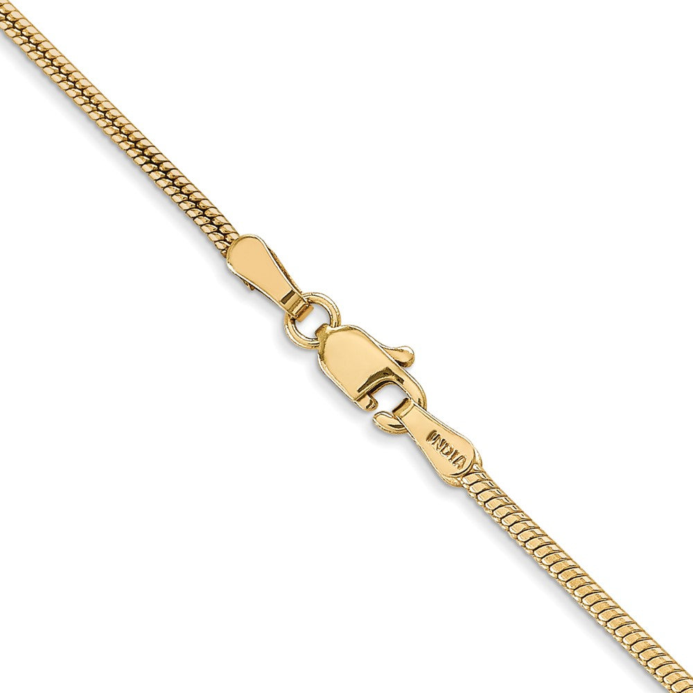 14K 30 inch 1.6mm Round Snake Lobster Clasp Chain