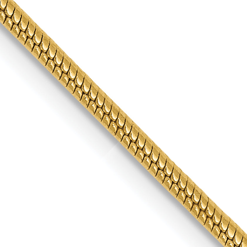 14K 16 Inch 1.6Mm Round Snake Lobster Clasp Chain