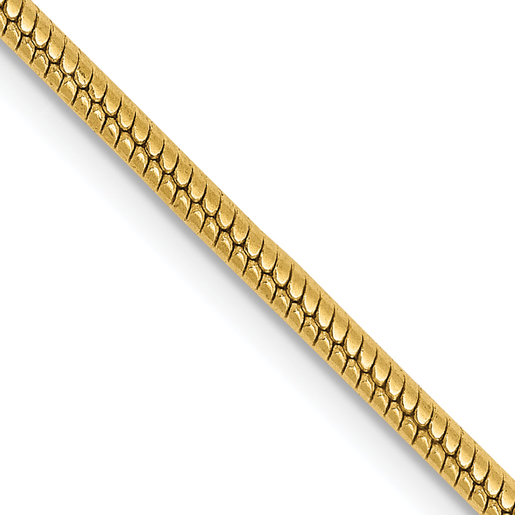 14K 20 Inch 1.85Mm Round Snake Lobster Clasp Chain