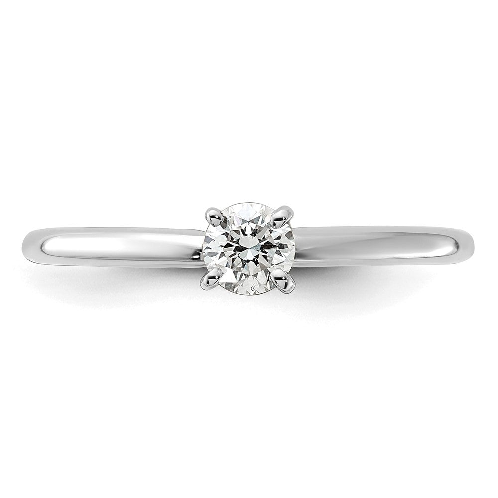 14K White Gold 1/4 carat Round VS/SI DEF Lab Grown Diamond Solitaire 4 Prong Size 8 Engagement Ring