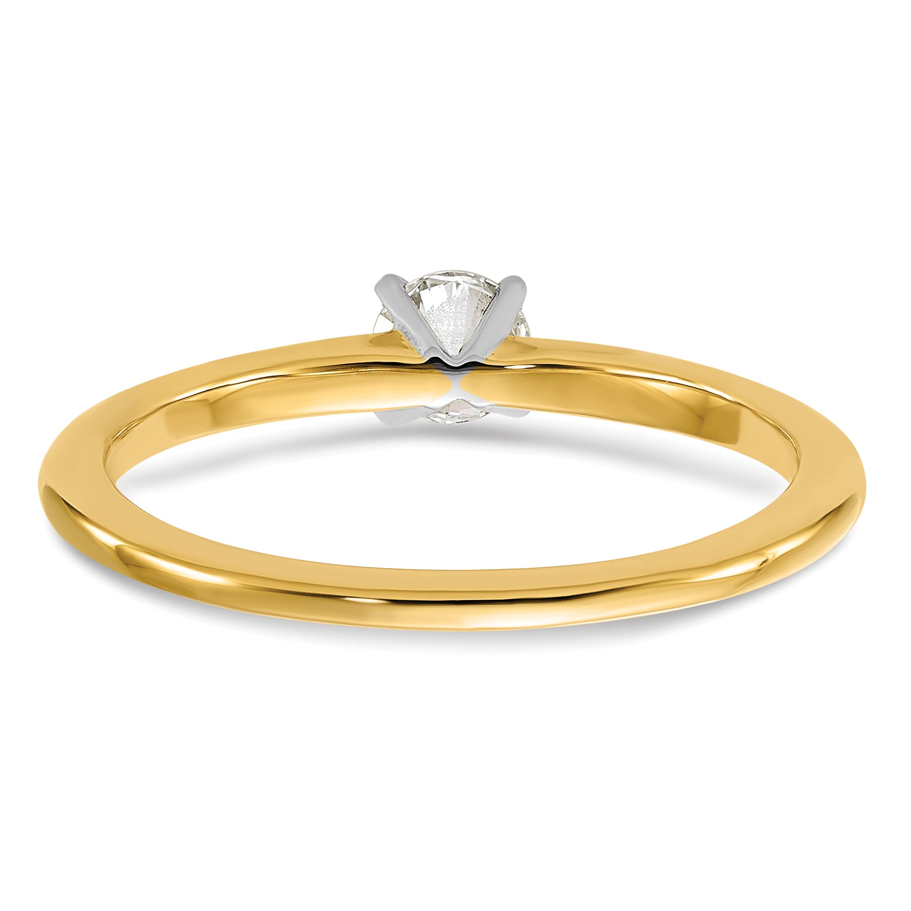 14K Two-Tone 1/4 carat Round VS/SI GH Lab Grown Diamond Solitaire 4 Prong Size 10 Engagement Ring