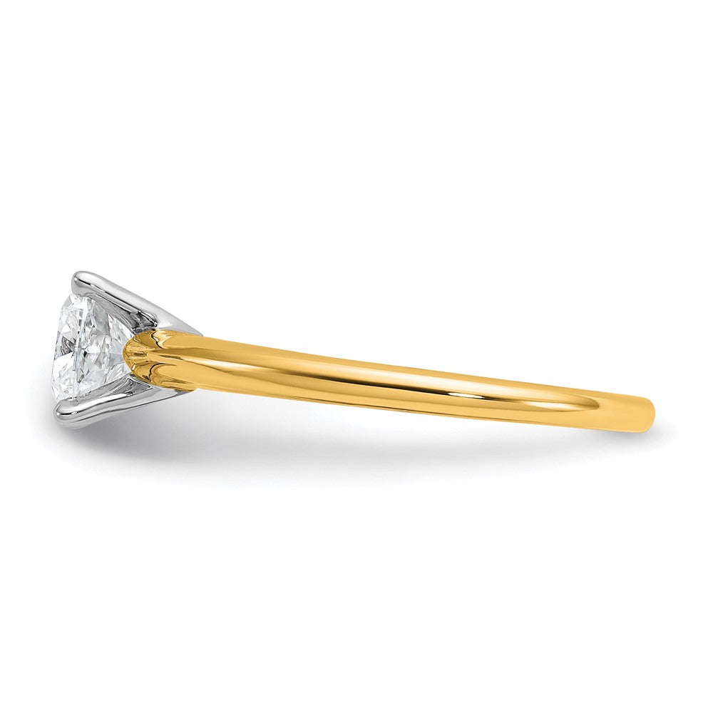 14k Two-Tone 6.5mm Cushion Solitaire Mounting Sz 7
