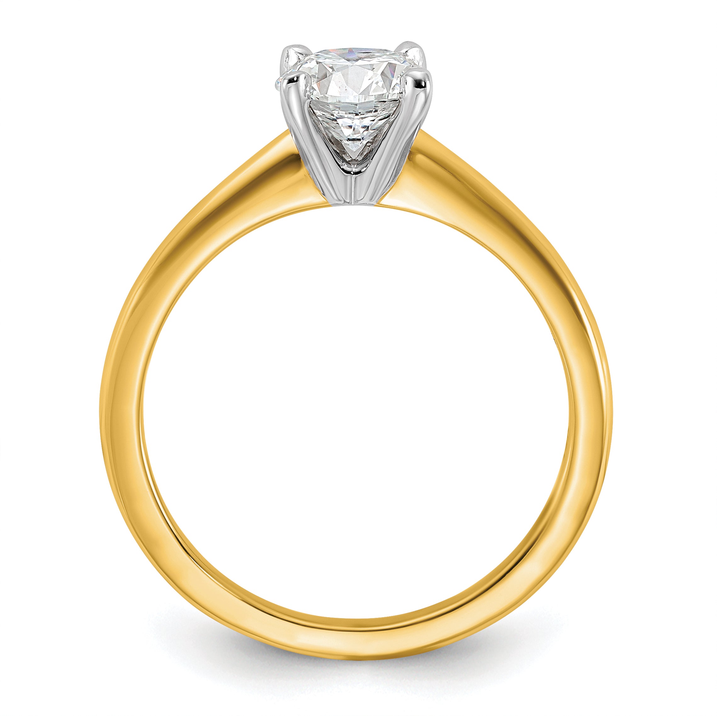 14K Two-Tone 1/3 carat Round VS/SI DEF Lab Grown Diamond Solitaire 4 Prong Size 7 Engagement Ring
