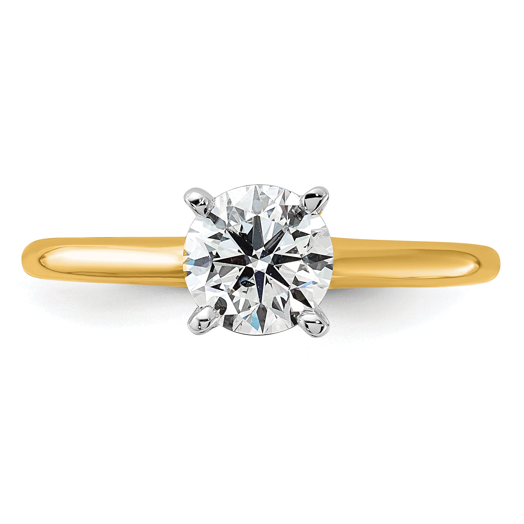 14K Two-Tone 1/3 carat Round VS/SI DEF Lab Grown Diamond Solitaire 4 Prong Size 7 Engagement Ring