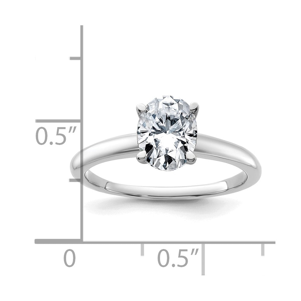 14K White Gold 8x6mm Oval Solitaire Mounting Sz 7