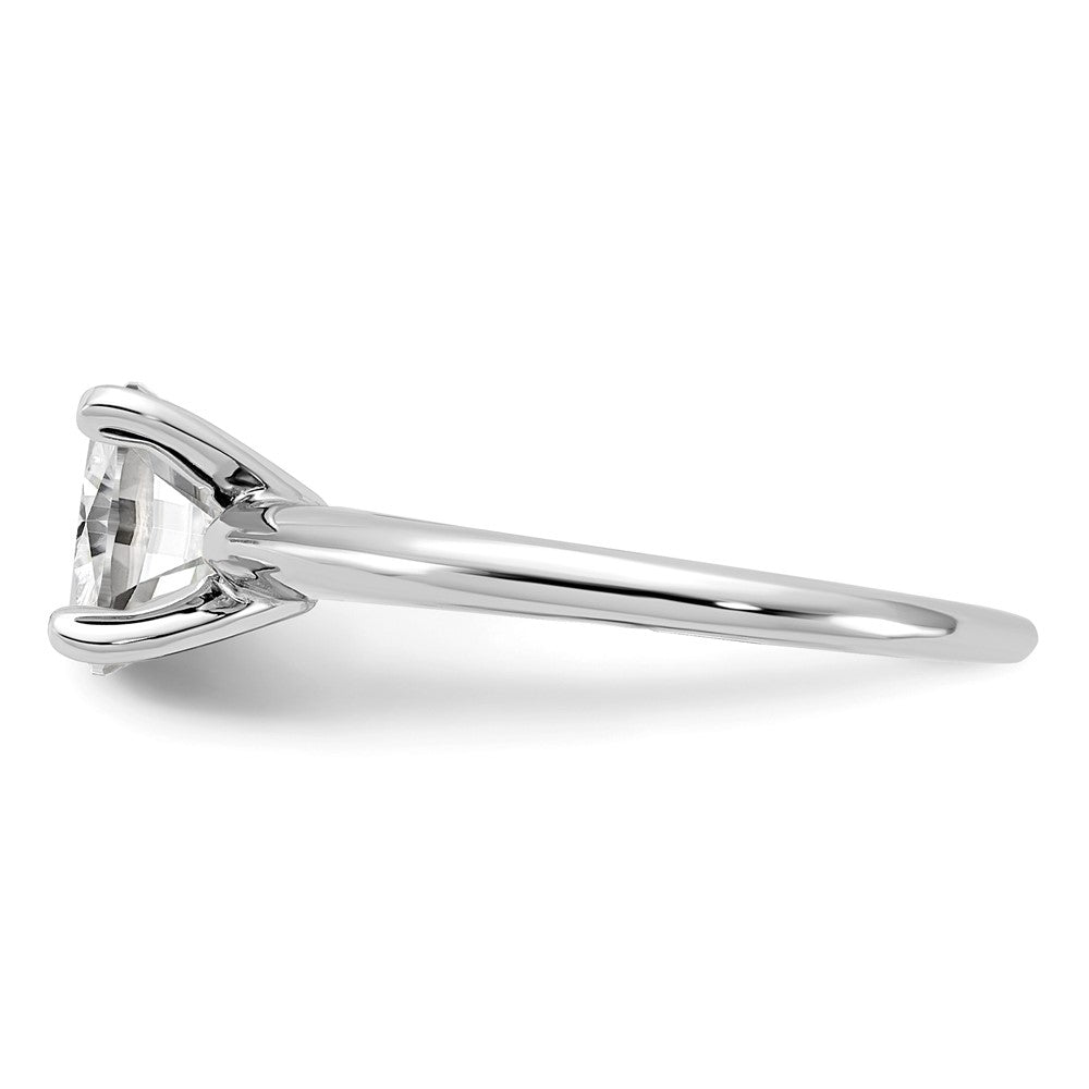 14k White Gold 7mm Cushion Solitaire Mounting Sz 7