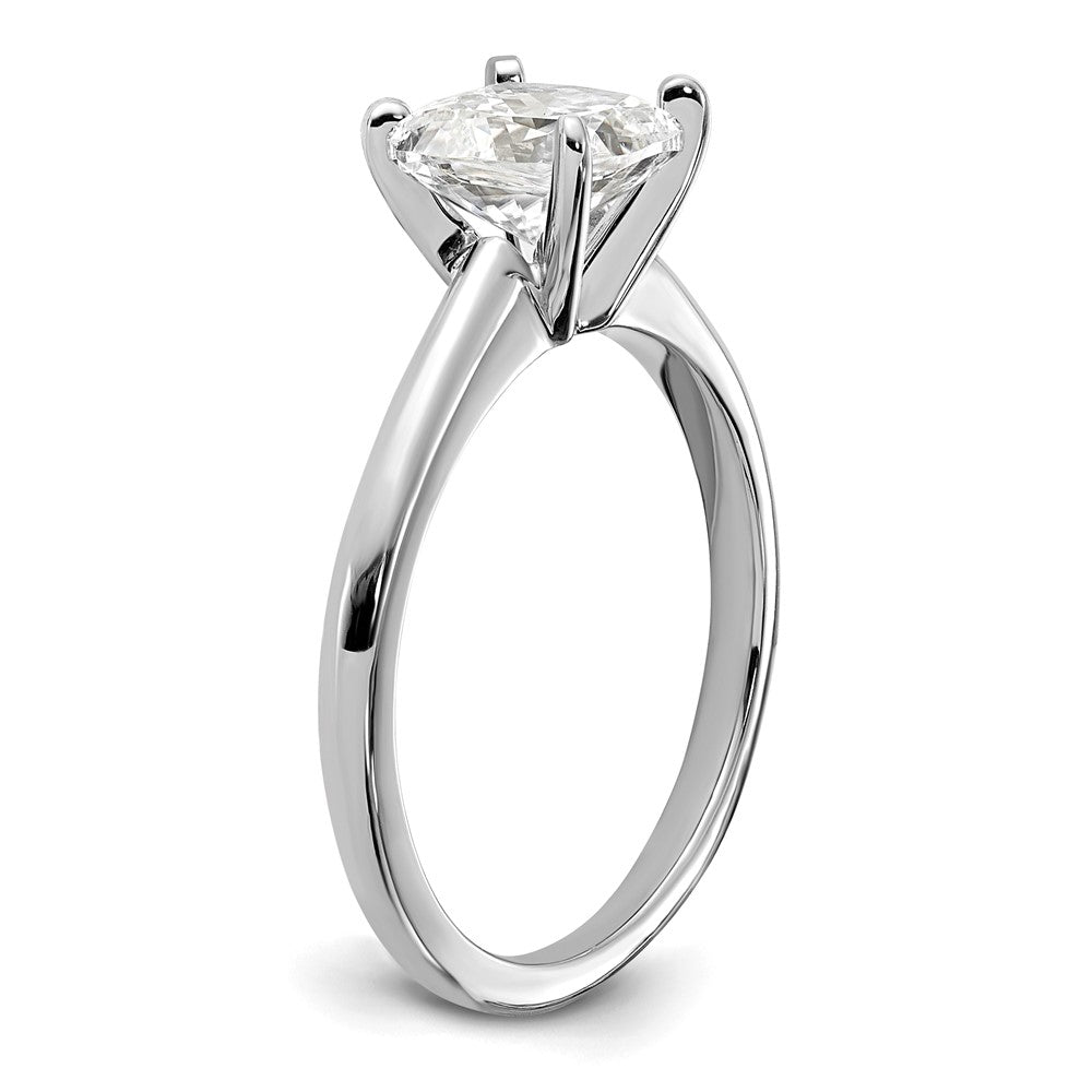 14k White Gold 7mm Cushion Solitaire Mounting Sz 7