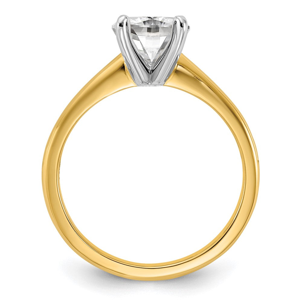 14k Two-Tone 7mm Cushion Solitaire Mounting Sz 7