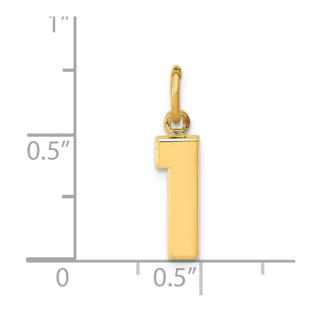 14k Small Polished Number 1 Charm