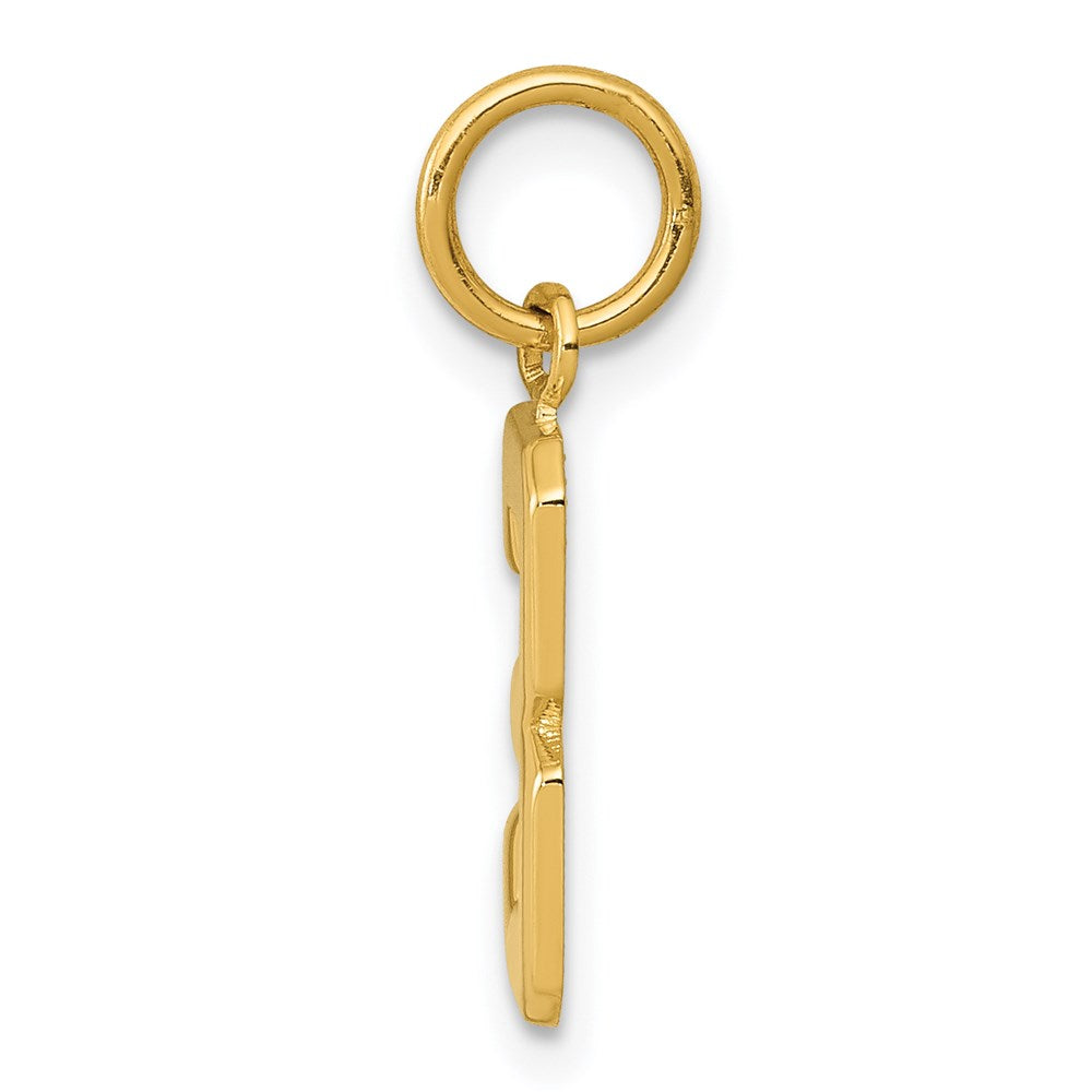 14k Small Polished Number 3 Charm