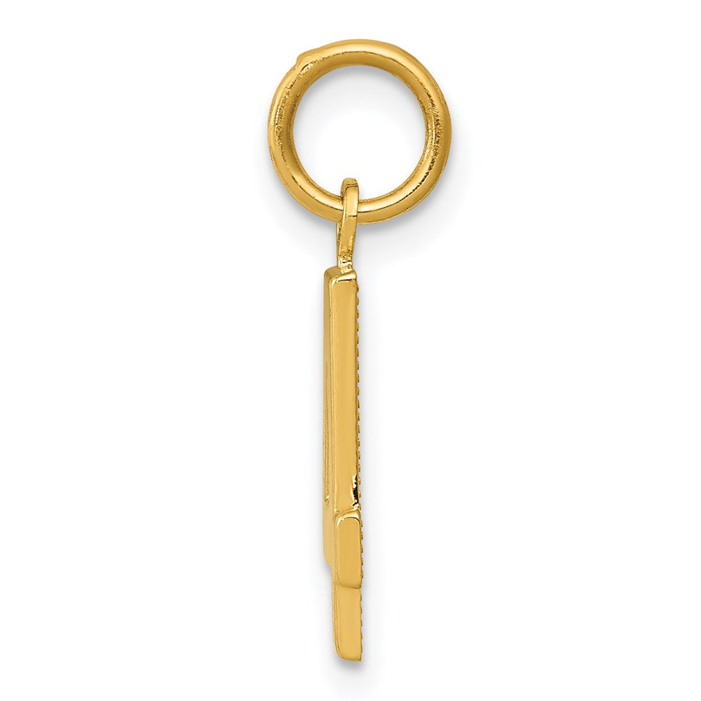 14k Small Polished Number 4 Charm