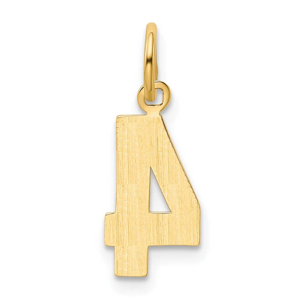 14k Small Polished Number 4 Charm