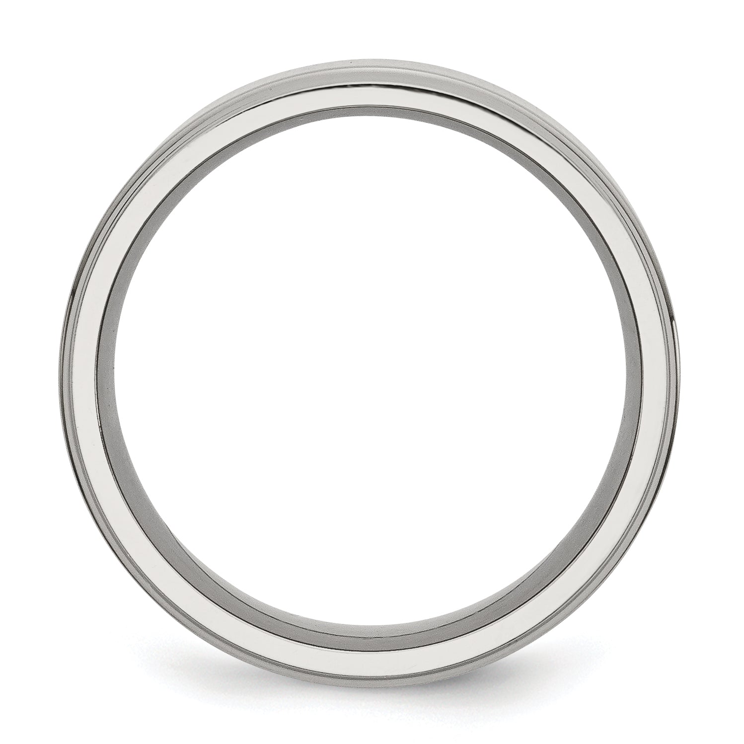 Chisel Stainless Steel Polished 8mm Ridged Edge Band