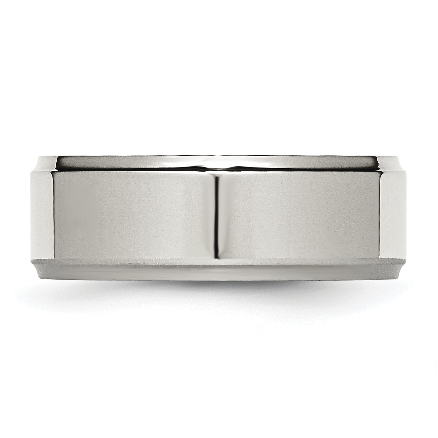 Chisel Stainless Steel Polished 8mm Ridged Edge Band