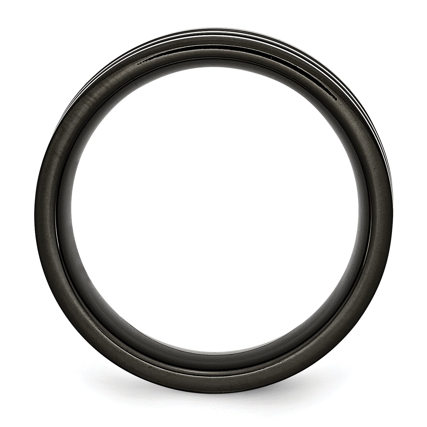 Chisel Stainless Steel Polished Black IP-plated with Grey Carbon Fiber Inlay 8mm Band