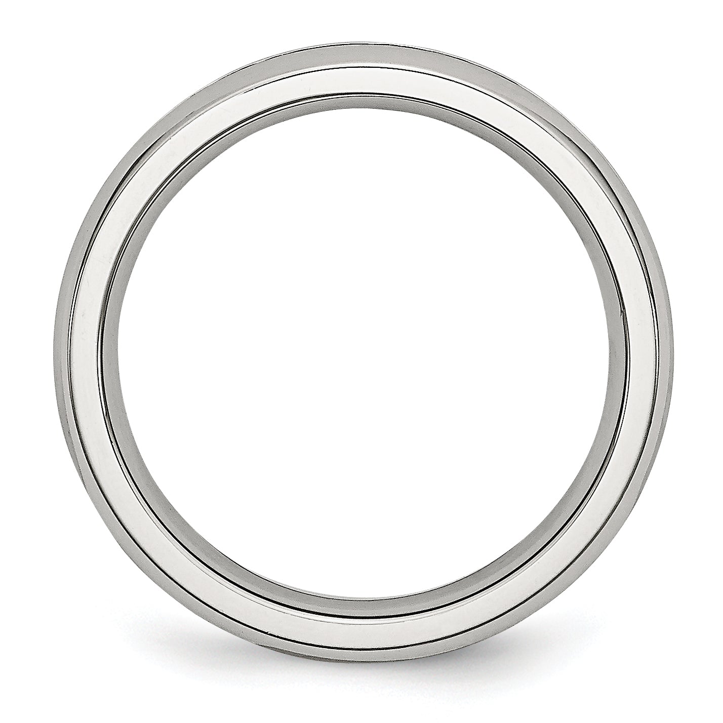 Chisel Stainless Steel Polished 4mm April Clear CZ Ring