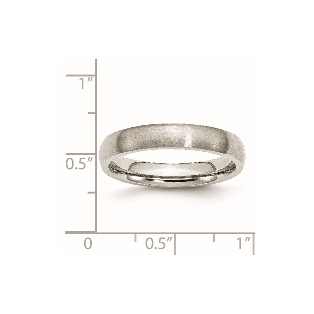 Chisel Stainless Steel Brushed 4mm Half Round Band